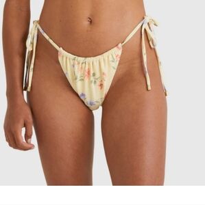 Billabong Kismet Bells yellow skimpy coverage‎ bikini bottom size S/8 new